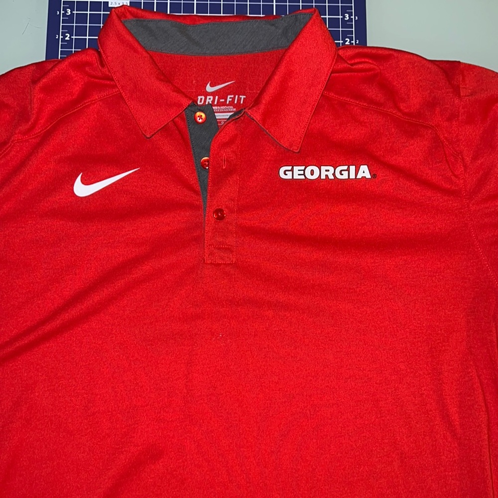 Nike Red and Gray Polo Shirt